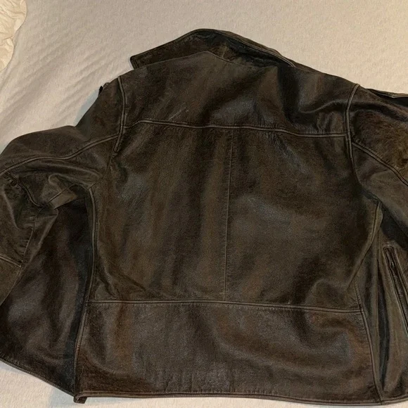 Lucky Brand Men's Dark Brown Leather Jacket